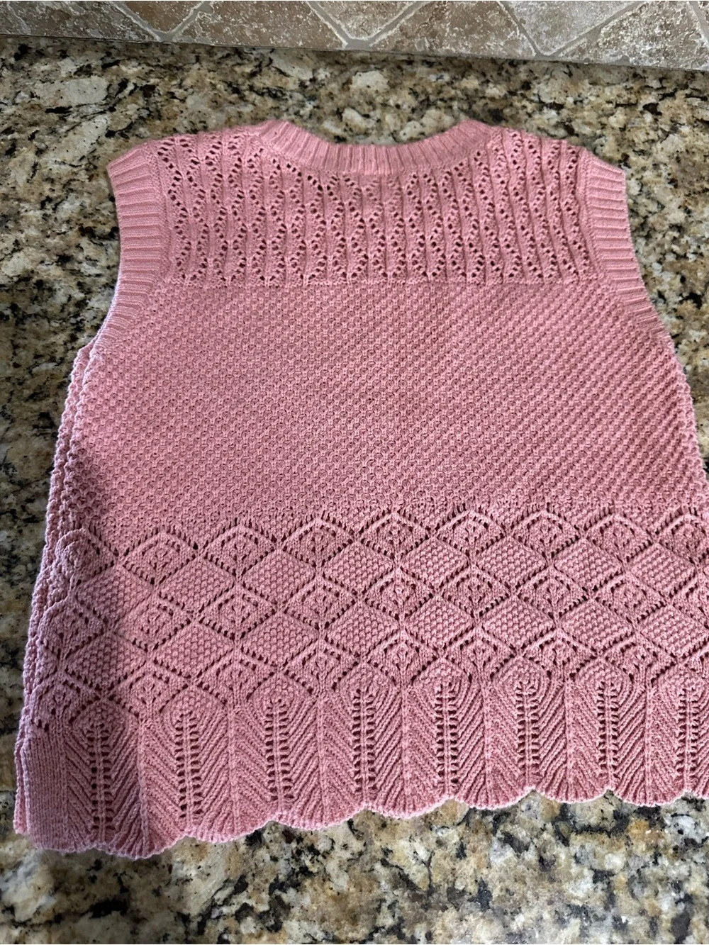Abercrombie Kids crochet tank top size 9 to 10 sleeveless pink floral boho - Picture 3 of 4